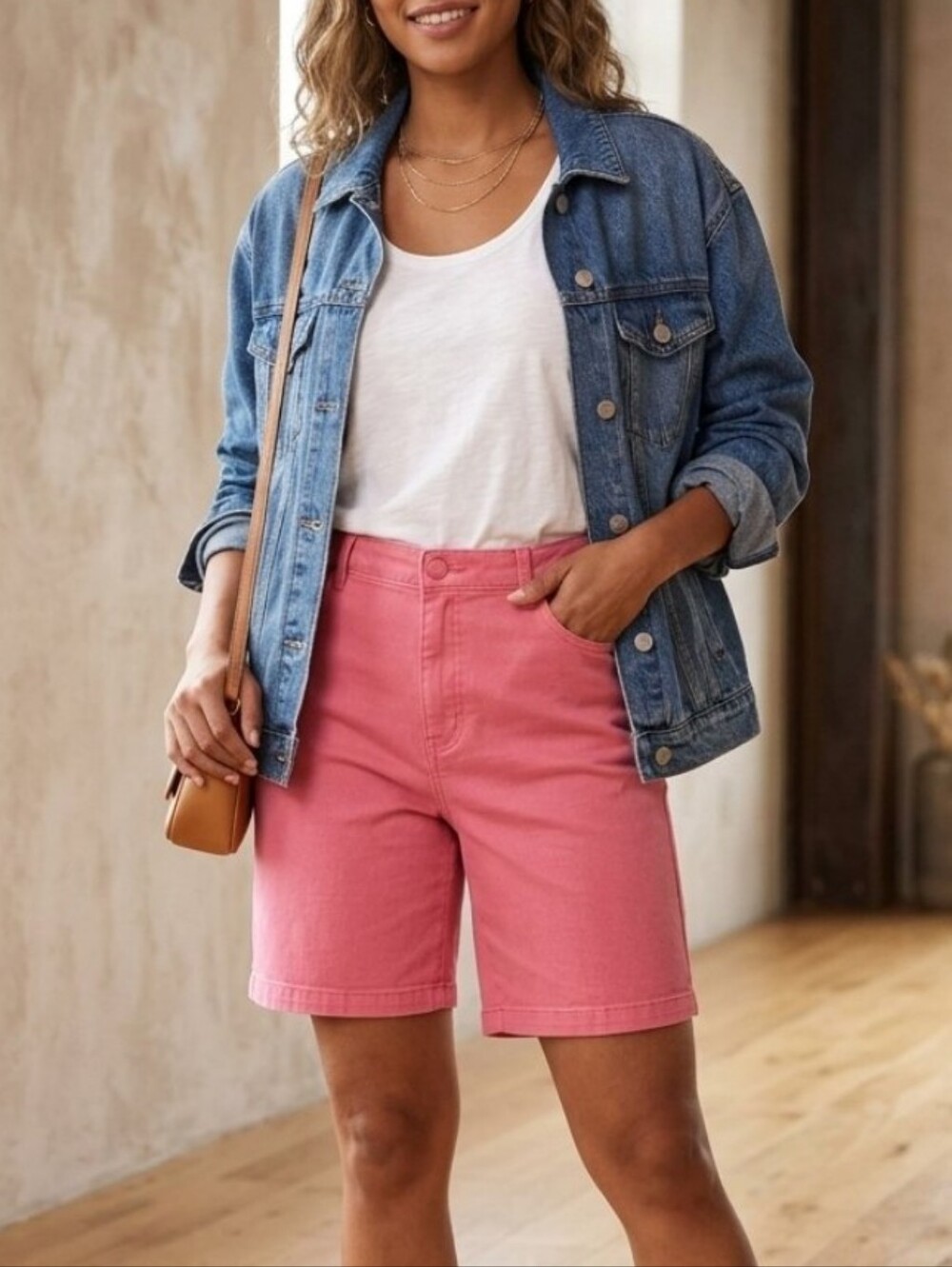 Riders By Lee Pink Casual Bermuda Style Shorts Size 20W